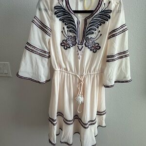 Rebecca Minkoff Embroidered White Boho Dress